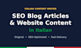 seo blog articles and website content in italian