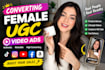create female ugc video ads