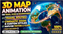 create 3d map animation and travel route videos