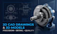 create precise 2d cad drawings and 3d models