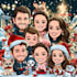 draw christmas caricature card