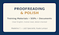 proofread and polish your training materials, sops, and workplace documents