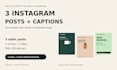 design 3 branded instagram posts and captions