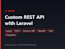 build a custom rest API with laravel