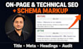 do on page and technical SEO with schema markup