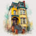 hand draw architectural home building portrait sketche