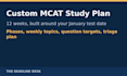 create a personalized mcat study plan, dated to your january test date