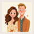 draw a cute cartoon portrait for wedding gifts