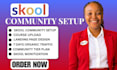setup skool community setup skool course content skool online community manager