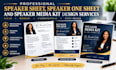 do professional speaker sheet speaker media kit design speaker one sheet