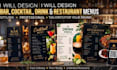 design bar menu cocktail menu drink menu restaurant menu