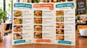 design trifold menu for your cafe, take away, restaurant