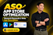 do aso app store optimization, research keywords and write app description