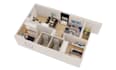 design a modern studio apartment floor plan and 3d interior design