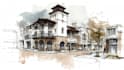 draw digital architectural sketches and illustrations