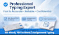 do ms word typing, assignment typing, pdf to word typing work fast