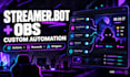 custom streamer bot actions, obs automation and stream widgets
