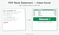 convert PDF bank statements to excel or CSV