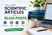write scientific articles and blog posts