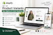 setup shopify product variants, size options and color swatches