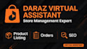 be your expert daraz virtual assistant for store management
