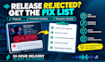 fix your rejected music release and get it ready to resubmit
