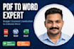 convert pdf to word, image to word, scanned handwritten to editable word