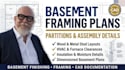 draft basement remodel engineering drawings and layout plans