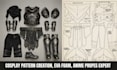 do custom eva foam cosplay armor sewing patterns with printable pdf templates
