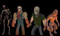 create creepy ps1 psx ps2 low poly 3d horror character with rig and animation