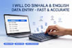 do sinhala english data entry, excel typing and pdf to word