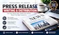 write a professional press release and distribute it to media outlets