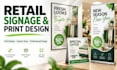design retail signage and print ready posters