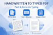 type handwritten work, PDF, image, to text accurately