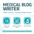 write medical blogs, health article as mbbs doctor with pubmed references