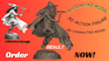 create, sculpt, model 3d action figure character model rendering for animation