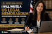 write US legal memorandum with extensive case law citations