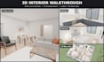 create a 3d interior walkthrough video and 3d floor plan for real estate