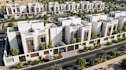 develop 3d modern residential complex, retal urban exterior,flat roofs rendering