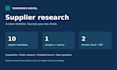 research 10 supplier candidates with source links