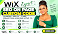 do wix SEO on page custom code dynamic pages CRM collection booking setup fix