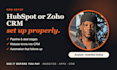 set up hubspot or zoho CRM with pipelines, forms and automation