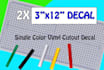cut 2 3x12 inch Vinyl Decals