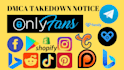 remove harassing defaming, copyright leaked content dmca takedown