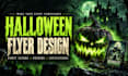 design a halloween party flyer, spooky poster
