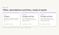 write SEO titles, metas and internal links