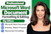 professionally microsoft word document formatting edit ms word template design