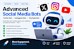 do advanced social media bot, twitter bot, instagram bot, youtube bot