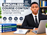 write financial literacy, budgeting, wellness, language learning course content