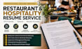 write an ats friendly restaurant and hospitality resume